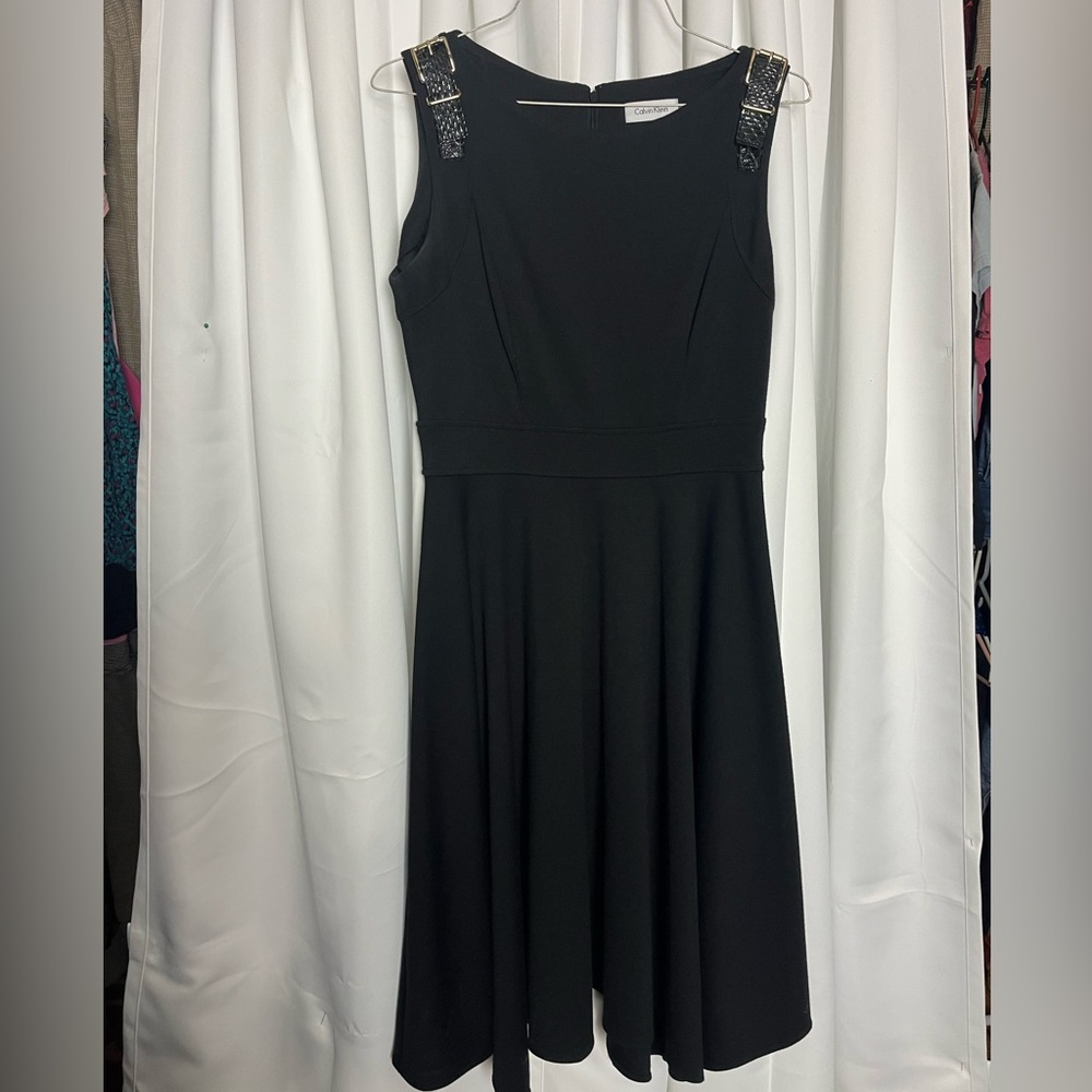 Calvin Klein black dress with buckles size4
